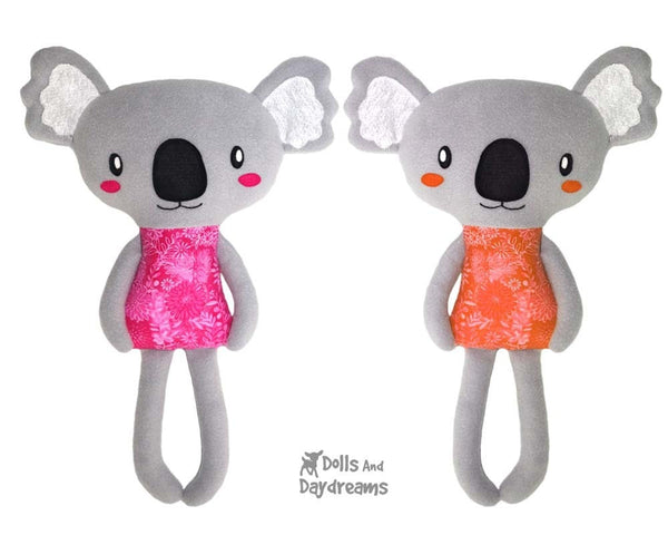 Koala Sewing Pattern PDF Softie Toy DIY Plush by Dolls And Daydreams
