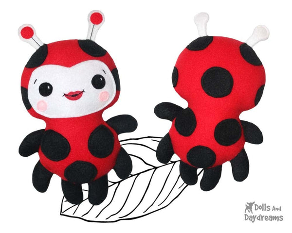 Easy Ladybug Ladybird Sewing Pattern Kawaii Toy Plush DIY 