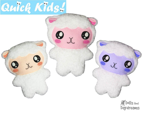 Quick Kids Lamb Sewing Pattern Teach your Kids to Sew by Dolls And Daydreams