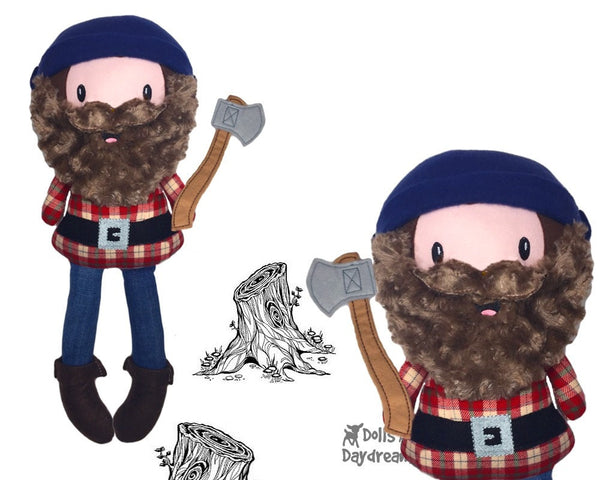 Santa Lumber Jack Doll bearded man ITH Pattern DIY husky Daddy doll - Dolls And Daydreams - 4