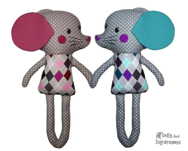 Mouse Sewing Pattern DIY Kids Softie Plush Toy by Dolls and Daydreams
