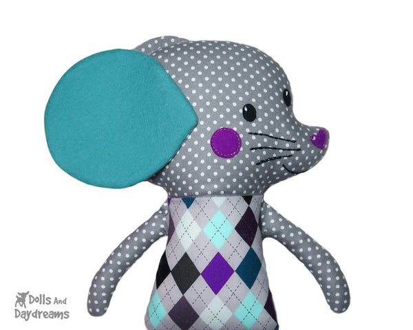 Mouse Sewing Pattern DIY Kids Softie Plush Toy by Dolls and Daydreams