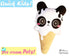 Quick Kids Ice Cream Panda Sewing Pattern PDF  kawaii plush diy by Dolls and Daydreams