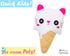 Quick Kids Ice Cream Cat Sewing Pattern PDF  kawaii plush diy by Dolls and Daydreams