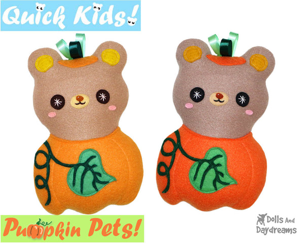 Quick Kids Pumpkin Teddy Sewing Pattern by Dolls And Daydreams pdf 