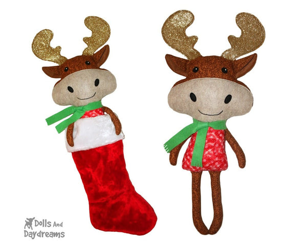 Christmas Moose Sewing Pattern Kids Toy