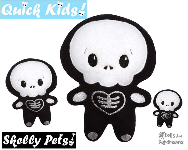 Quick Kids Skelly Boy In The Hoop Pattern by Dolls And Daydreams