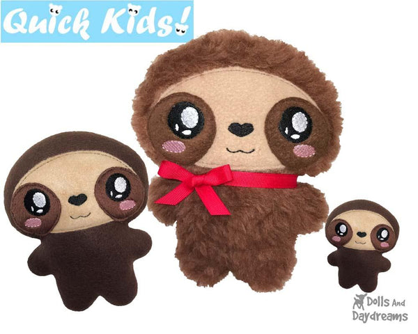 ITH Quick Kids Sloth Pattern Teach your Kids Machine Embroidery by Dolls And Daydreams