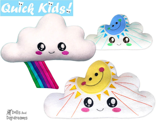 ITH Quick Kids Sun and Rainbow Cloud Pattern teach children to sew