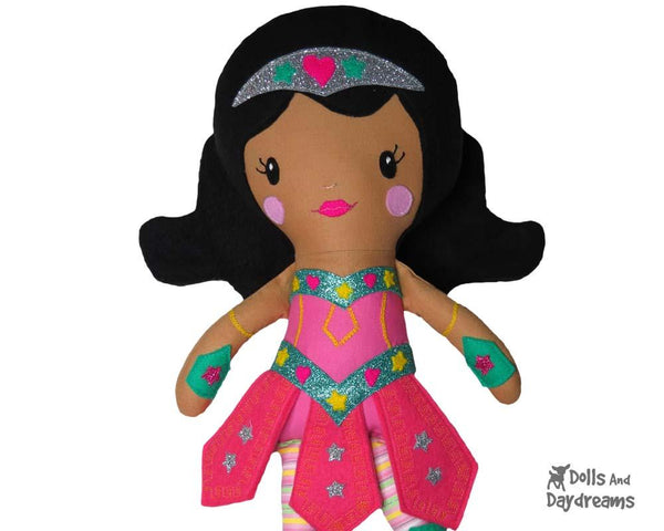 Warrior Princess Cloth Doll Sewing Girl Superhero Pattern by Dolls And Daydreams Amazon 